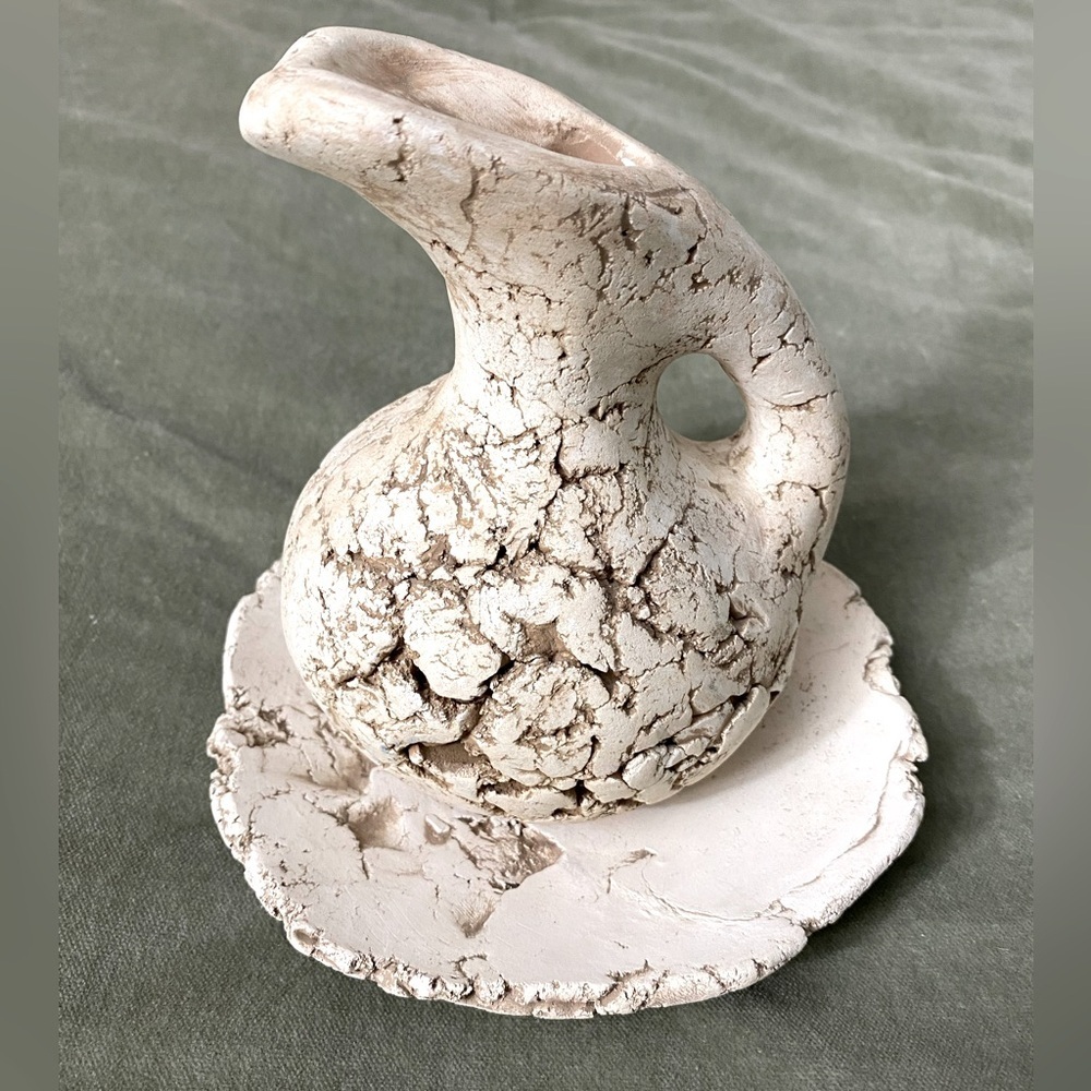 Stan Langtwait Mt. Saint Helens ash sighed pitcher and saucer